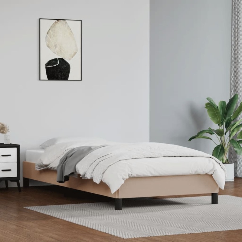 Cadre de lit sans matelas cappuccino 90x190 cm similicuir
