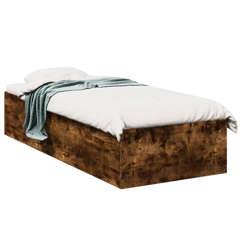Cadre de lit sans matelas chne fum 90x200 cm
