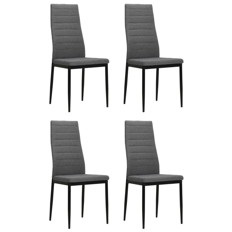 Chaises  manger lot de 4 gris clair tissu