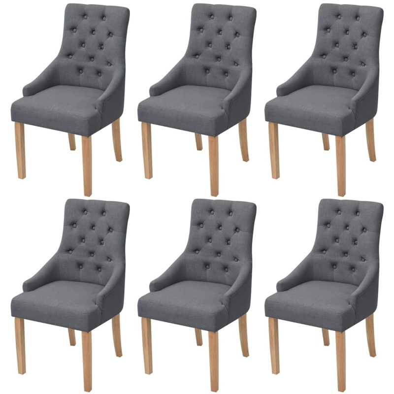 Chaises  manger lot de 6 gris fonc tissu