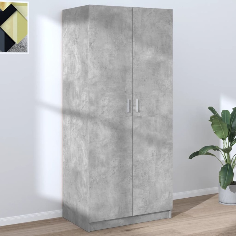 Garde-robe Gris bton 80x52x180 cm Bois dingnierie