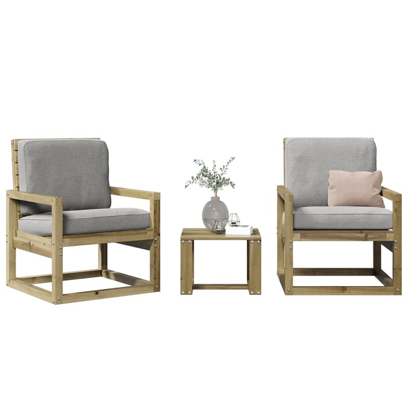 Salon de jardin 3 pcs bois de pin imprgn
